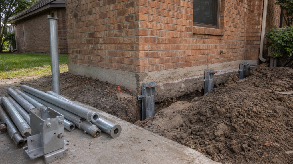 Steel Push Piers for Garland Foundations: When They May Fit — realistic foundation service scene in Garland, Texas